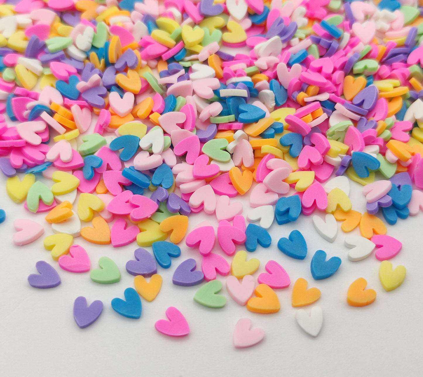 10g/20g Heart Mix Clay Fimo Slices, Colourful Hearts Resin Craft Supplies, Nail Art, Polymer Clay Slices, Slime Supplies