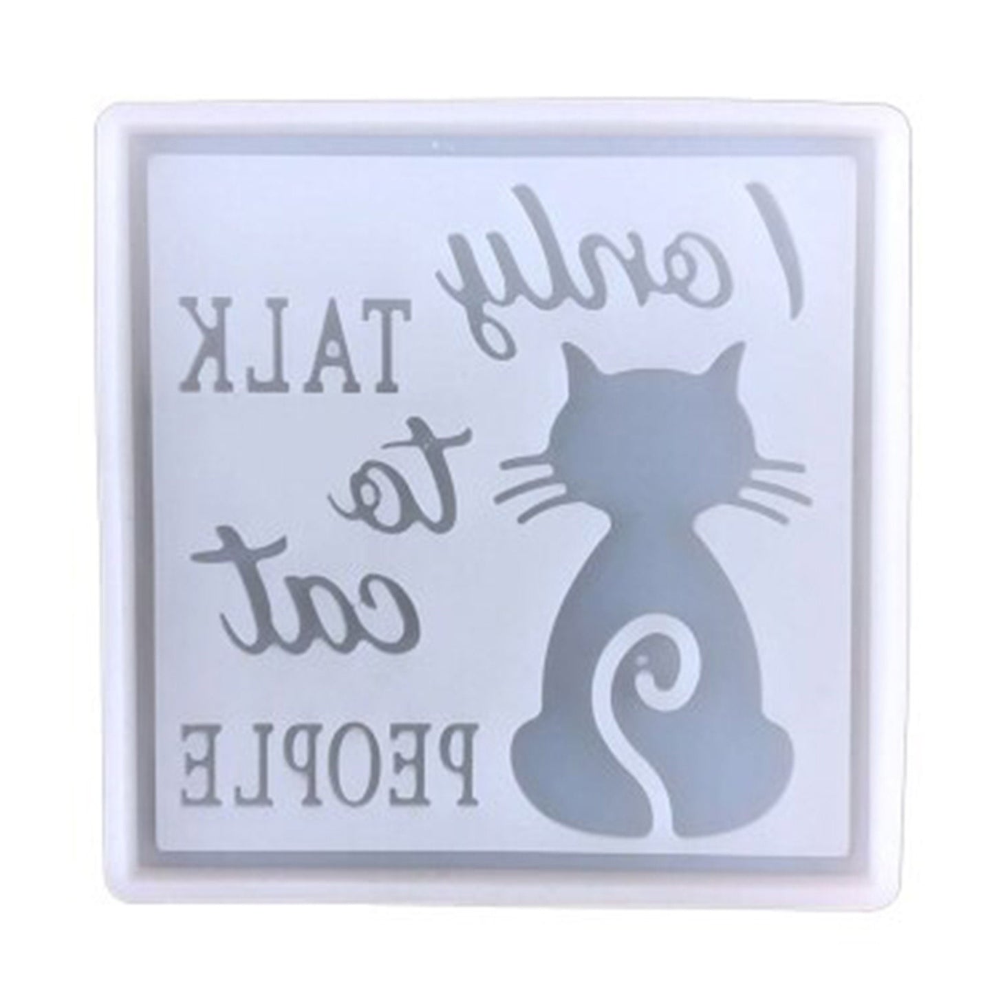 I only talk to cat people Silicone Mould, Small Door Sign Silicone Mold, Pet Epoxy Resin Silicone Mold, Cat Door Sign Mold