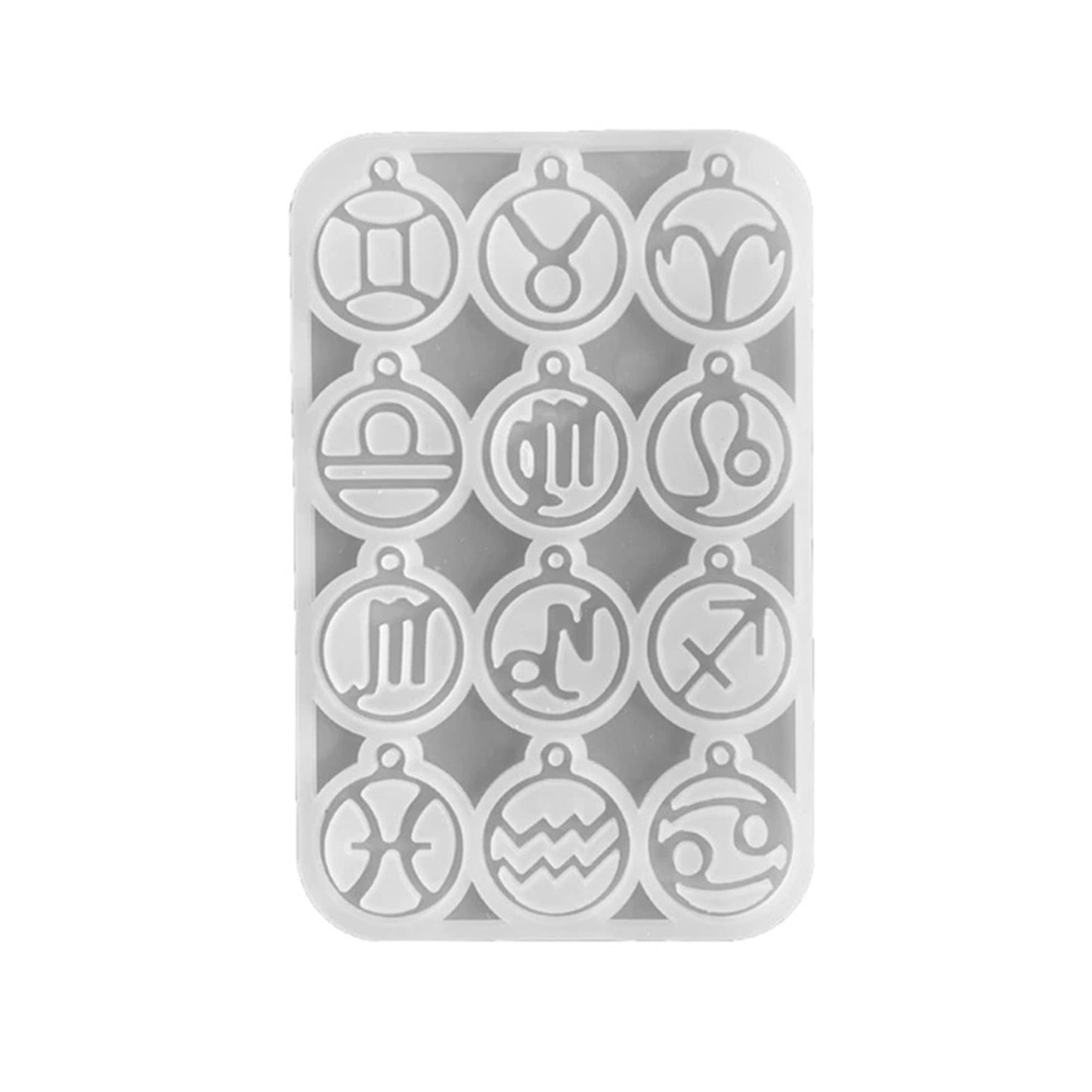 Twelve Constellations Symbols Silicone Mould, Zodiac Horoscope Round Pendant Mold, Astrology Epoxy Resin Mould, 12 Astrology Signs