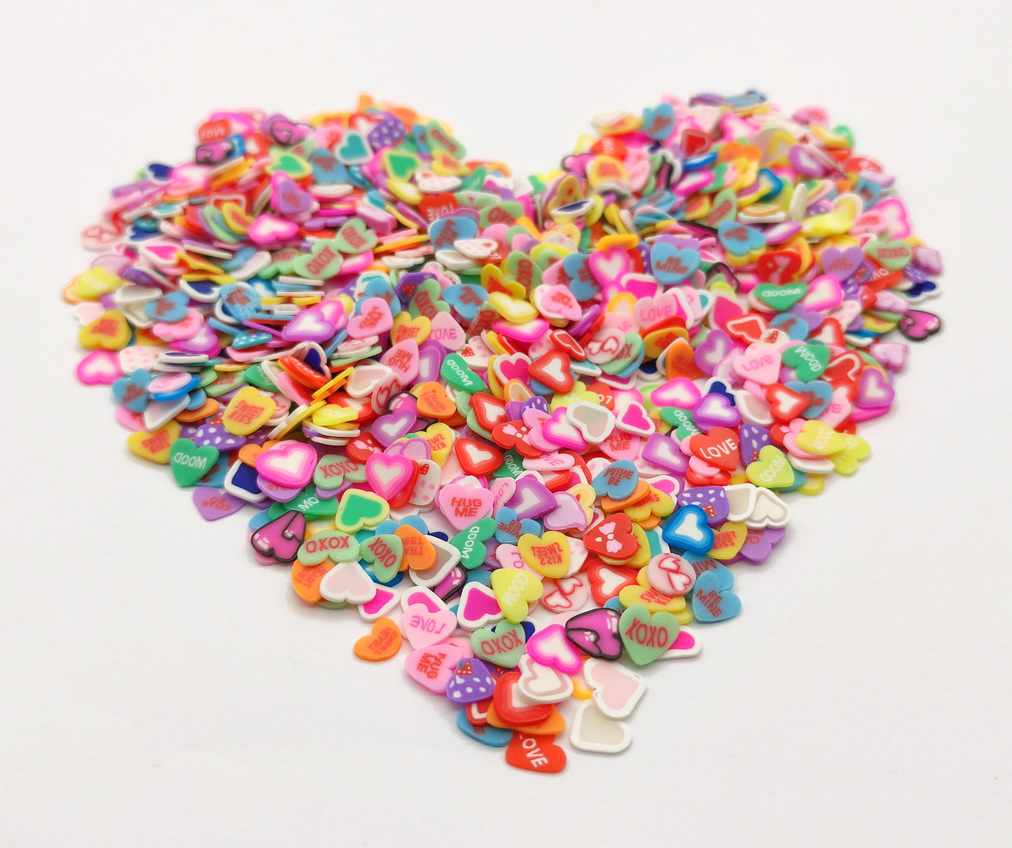 10g/20g Sweet Heart Mix Clay Fimo Slices, Hearts Resin Craft Supplies, Nail Art, Polymer Clay Slices, Slime Supplies, Resin Supplies