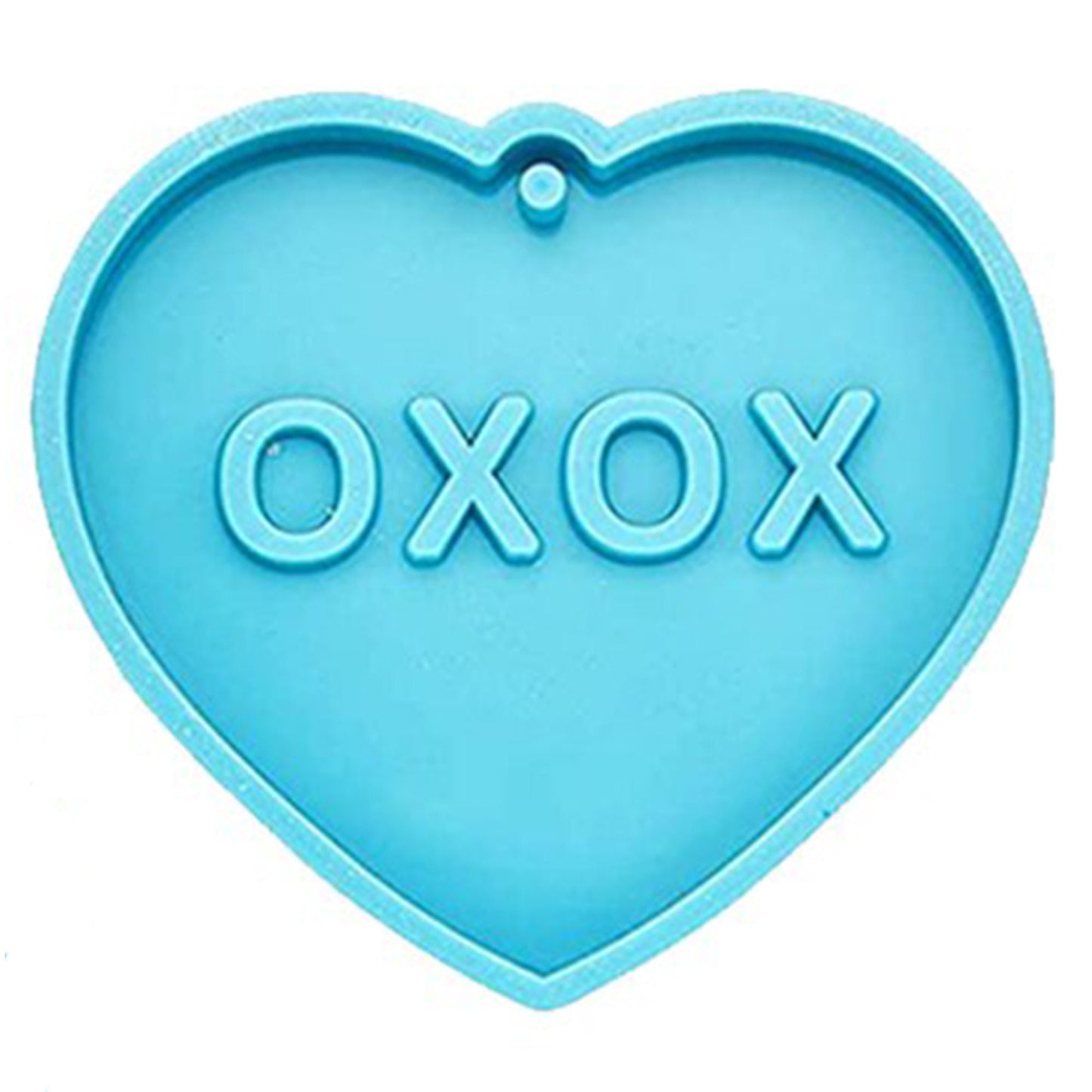 Heart Keychain Silicone Mould, Epoxy Resin Pendant Mold, XOXO Heart Mold, Polymer Clay Mold, Shiny Keyring Mold, Resin Supplies