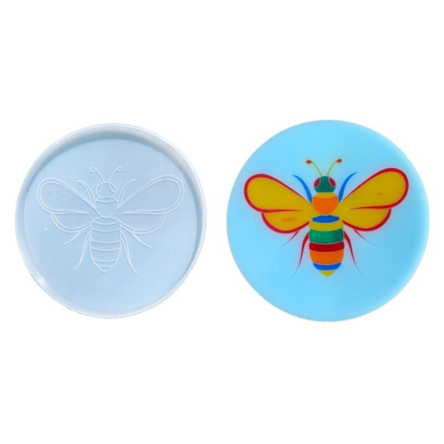 Bee Coaster Silicone Mould, Bumblebee Coaster Silicone Molds, Bee Cup Mat Silicone Mold, Bumblebee Coaster Mold, Resin Supplies