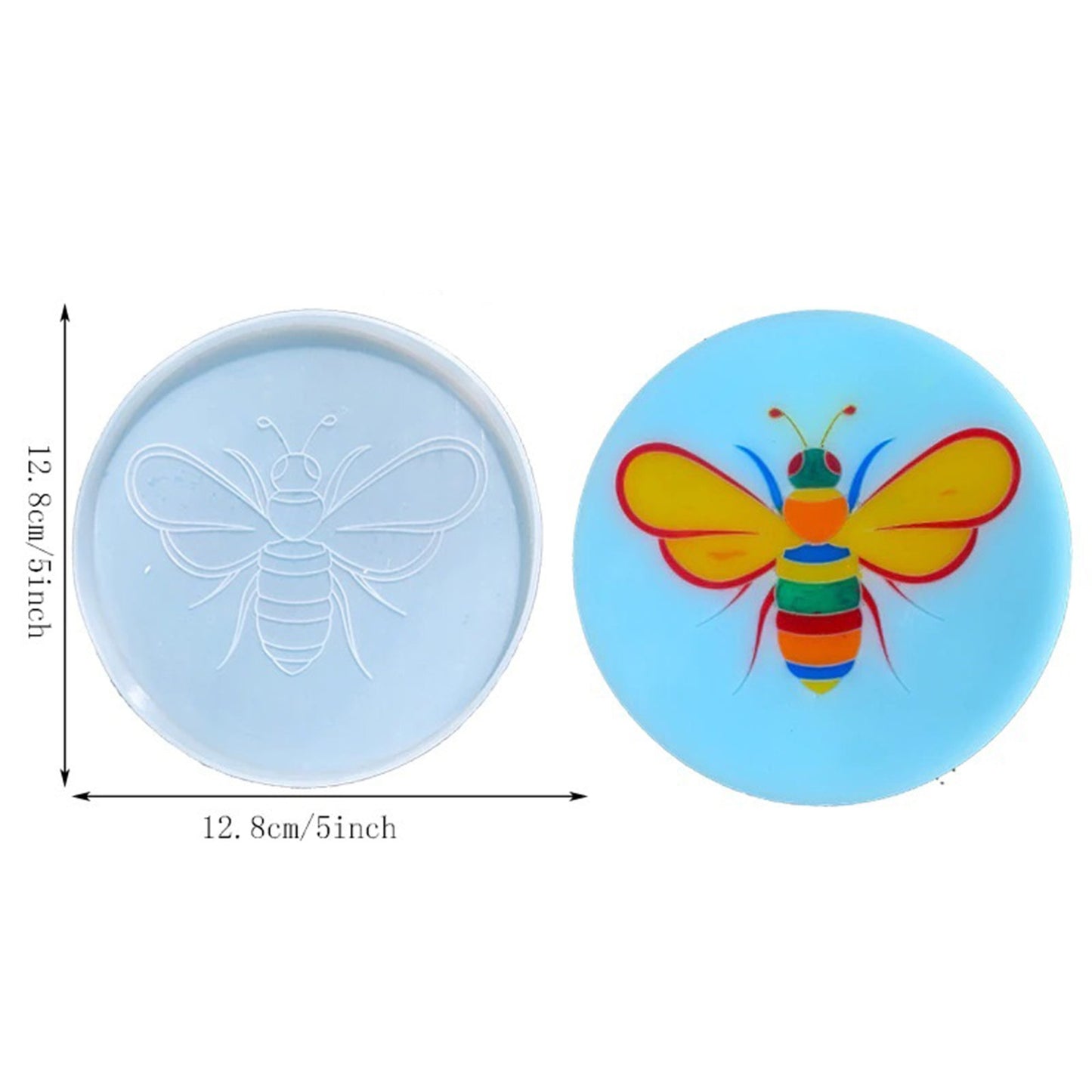 Bee Coaster Silicone Mould, Bumblebee Coaster Silicone Molds, Bee Cup Mat Silicone Mold, Bumblebee Coaster Mold, Resin Supplies