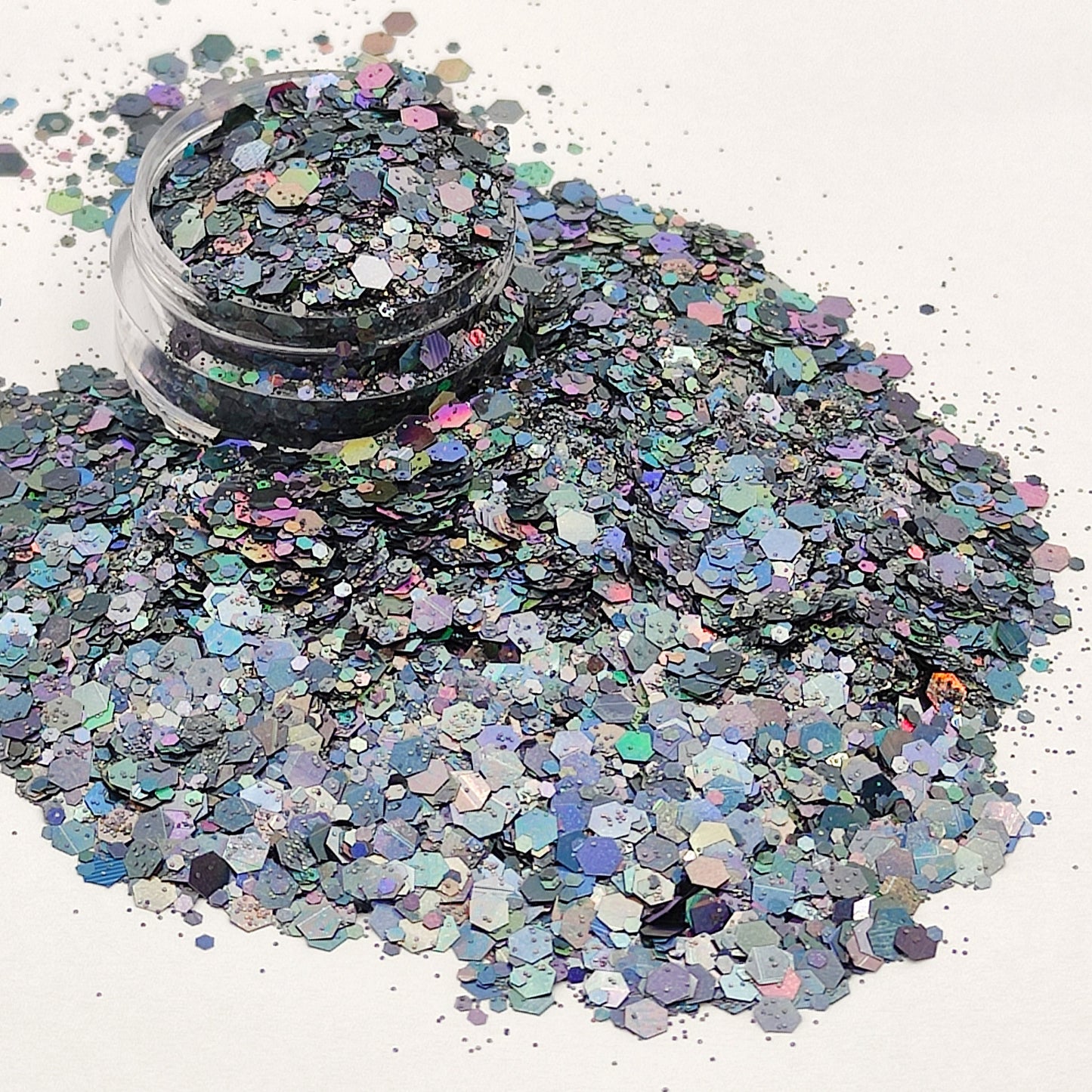 Titanium Grey Chunky Glitter Mix, Grey Chunky Glitter Mix, Resin Supplies, Nail Art Glitter, Craft Supplies, Resin Supplies