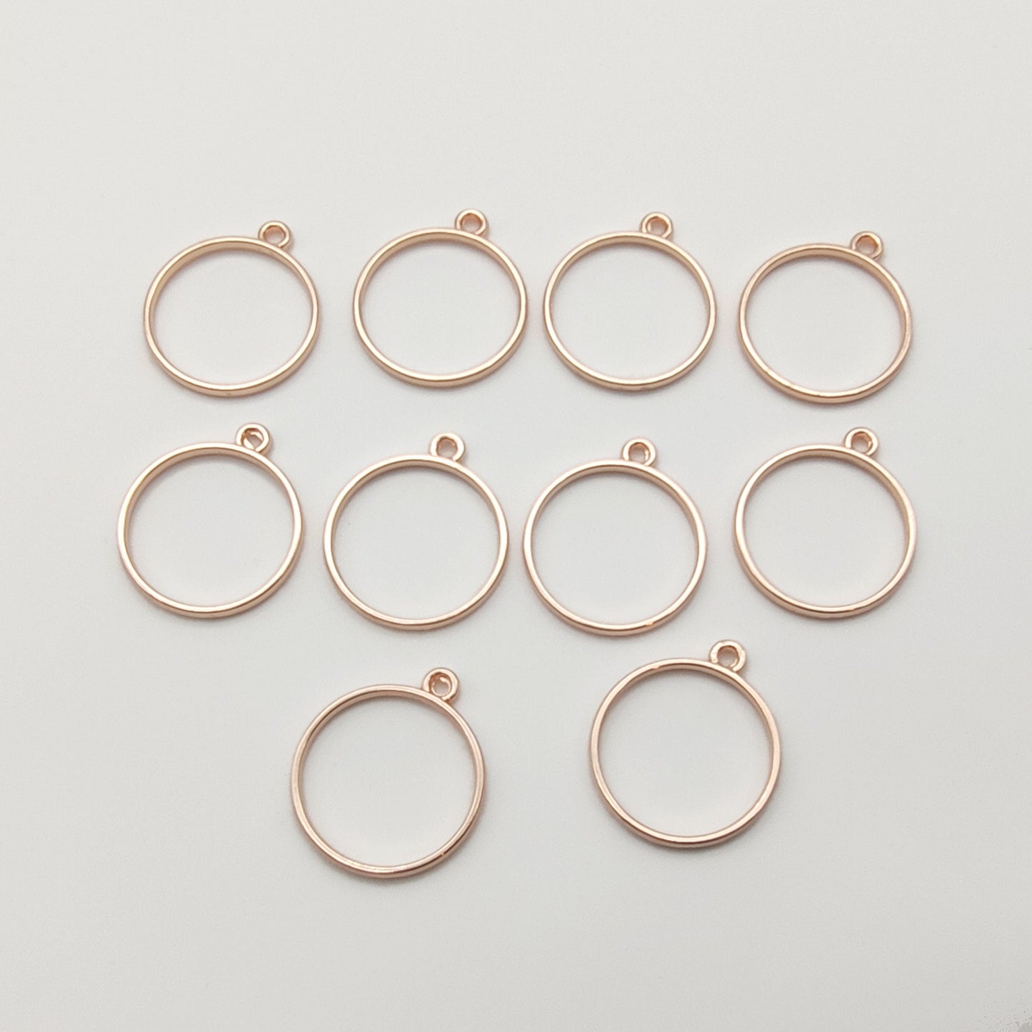 10 pcs Open Back Round Resin Bezel Jewellery pendant, Rose Gold Colour, Round UV Resin Open Back Bezel, Diameter 25mm