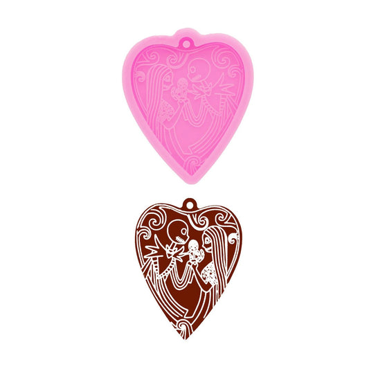 Heart Keychain Silicone Mould, Epoxy Resin Pendant Mold, Rabbit Mold, Animal Craft Mold, Polymer Clay Mold, Shiny Keychain Mold