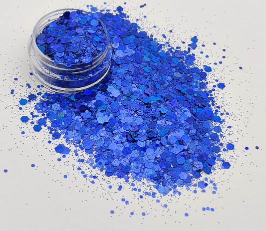 Blue Chunky Glitter Mix, Royal Blue Chunky Glitter Mix, Resin Supplies, Nail Art Glitter, Craft Supplies, Resin Supplies