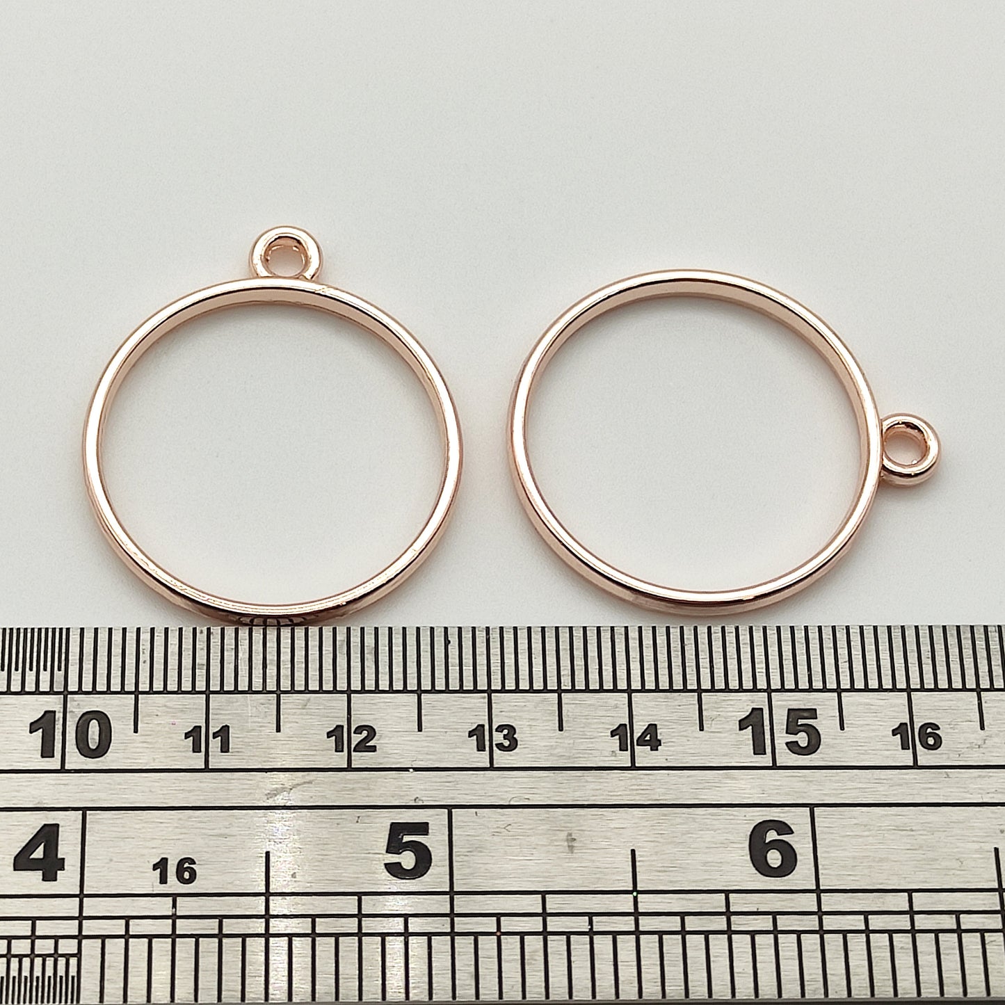 10 pcs Open Back Round Resin Bezel Jewellery pendant, Rose Gold Colour, Round UV Resin Open Back Bezel, Diameter 25mm