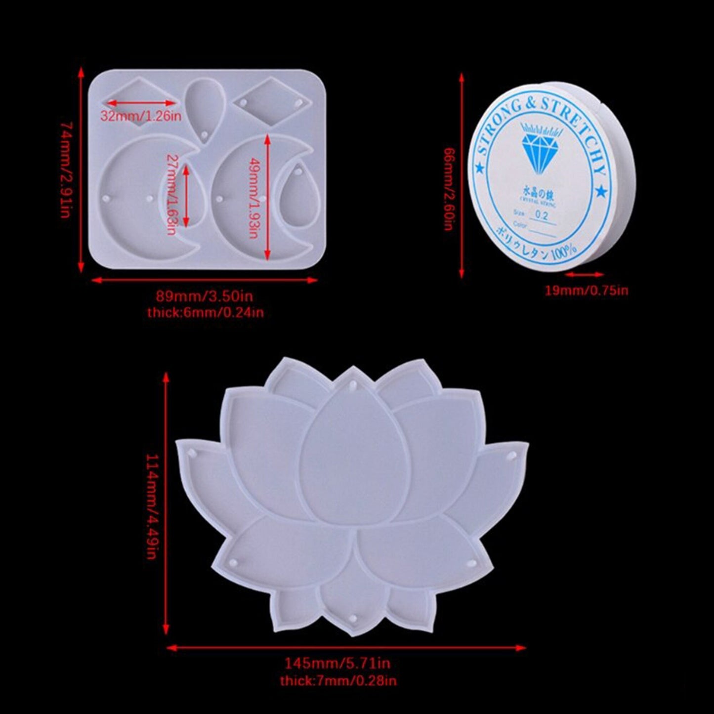 Lotus Flower Wall Hanging Mould, Lotus Wind Chime Silicone Mold, Flower Window Decoration Resin Mold, Lotus Wind-Bell Decoration Mould