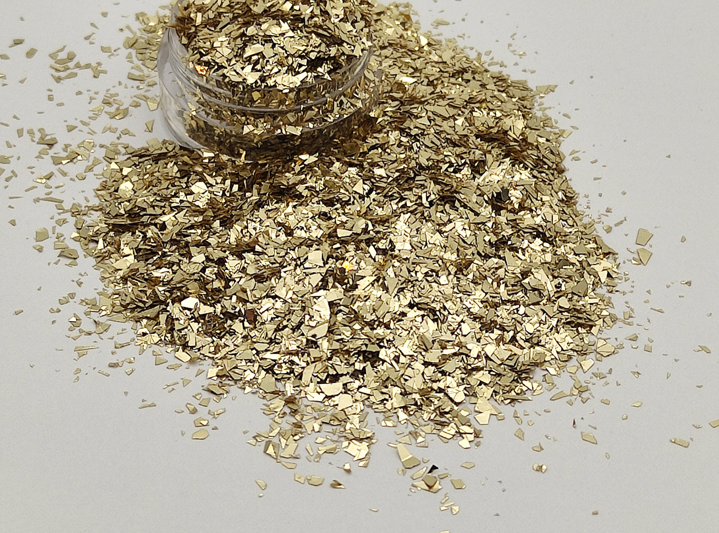 Gold Glitter Flakes, Champagne Gold Cellophane Glitter Flakes, Opaque Gold Shards, Resin Supplies, Craft Supplies, Nail Art Glitter