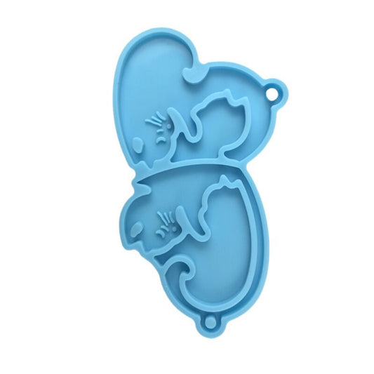 Cat Heart Earring Jewellery Silicone Mould, Epoxy Resin Pendant Moulds, Cat Earring Mould, Interlocking Cats Jewelry Mold, DIY Epoxy Molds