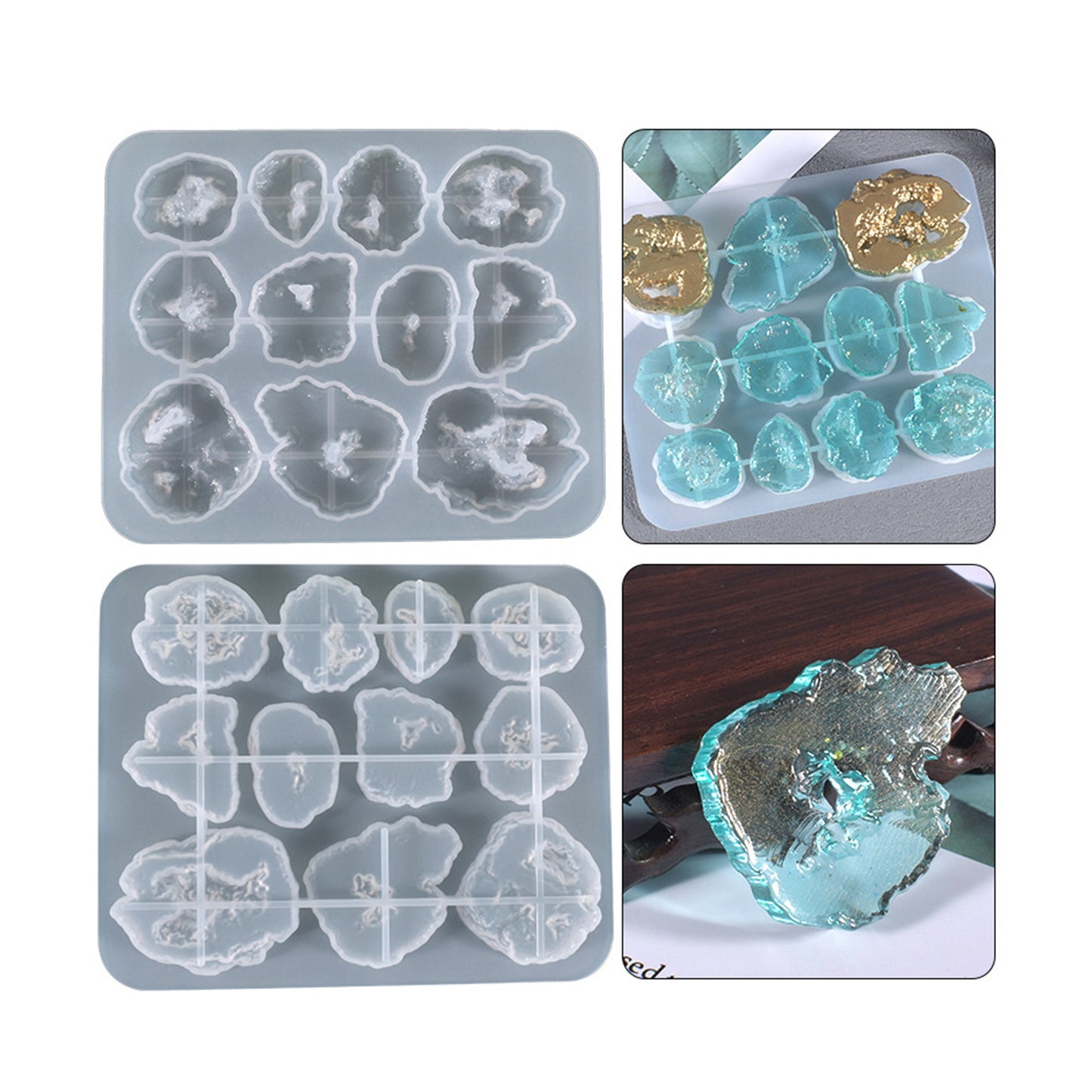 Geode Pendant Resin Silicone Mould, Geode Crystal Earring Epoxy Statement Earring, Resin Pendant Mold, Jewellery Polymer Clay Tool