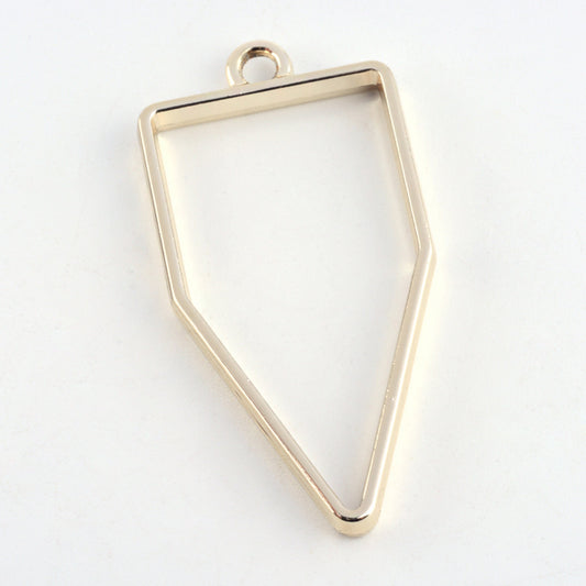 10 pcs Open Back Polygon Resin Bezel Jewellery Gold Coloured pendant, UV resin pendant bezel