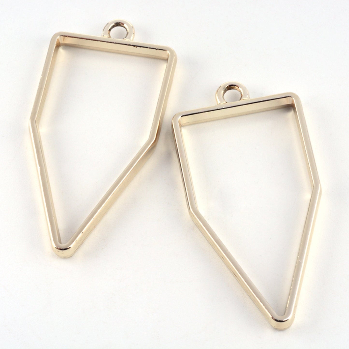 10 pcs Open Back Polygon Resin Bezel Jewellery Gold Coloured pendant, UV resin pendant bezel