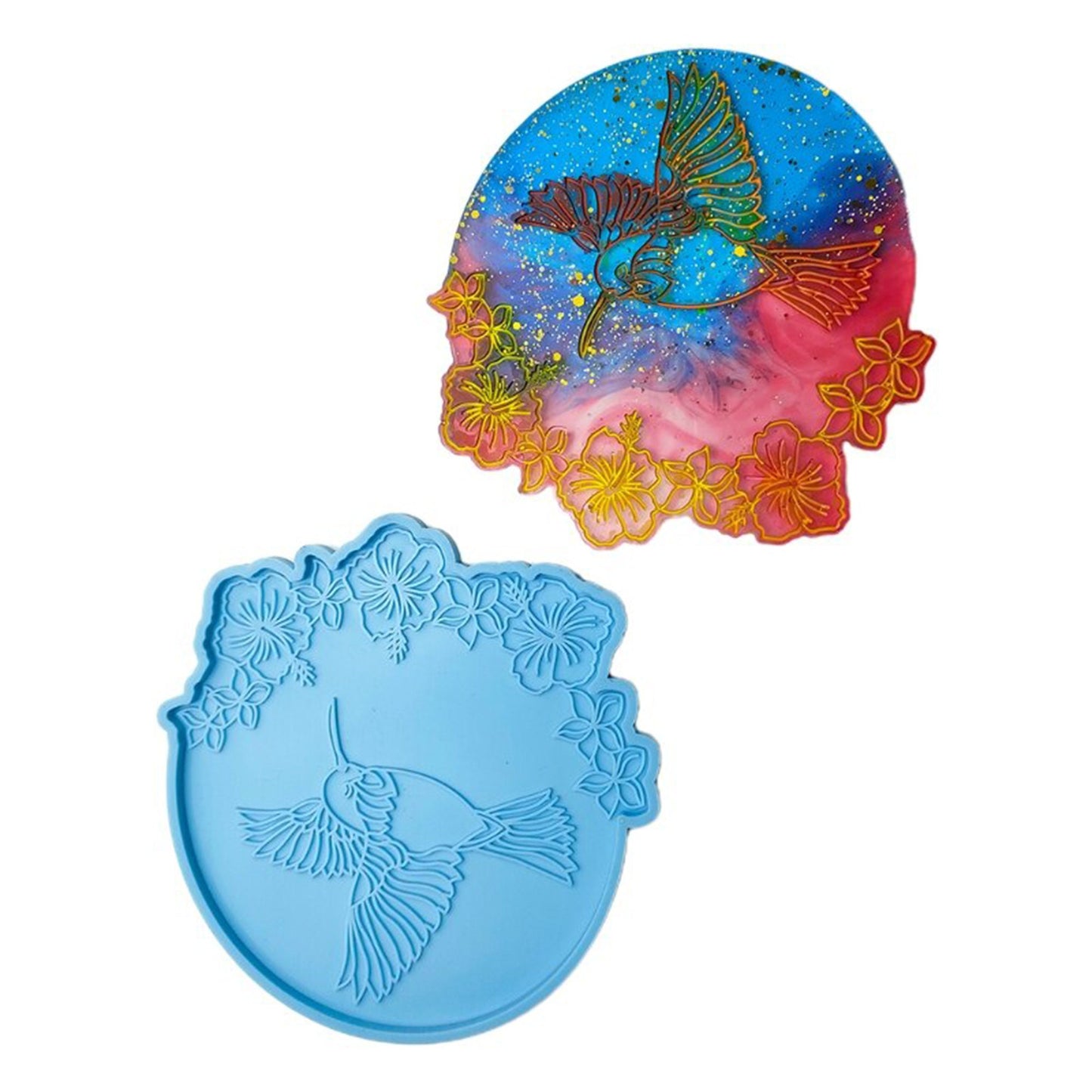 Large Hummingbird Coaster Silicone Mould, Epoxy Resin Hummingbird Tray Mold, Jesmonite Tray Mould, Silicone Resin Mould, Resin Supplies