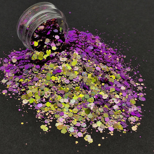 Chameleon Chunky Glitter, Colour Shift Glitter, Purple to Golden/green, Resin Supplies, Craft Supplies, Nail Art Glitter, Slime Supplies