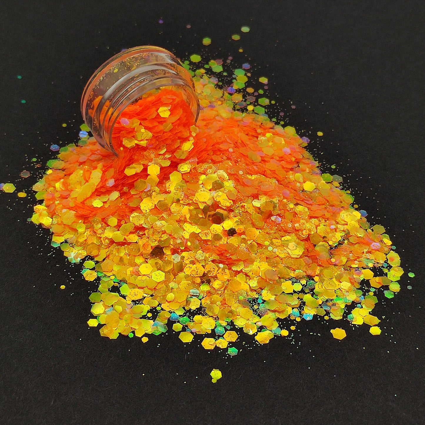 Bright Orange Translucent Glitter Mix, Iridescent Neon Orange Glitter Mix, Resin Supplies, Nail Art Glitter, Craft Supplies, Slime Supplies