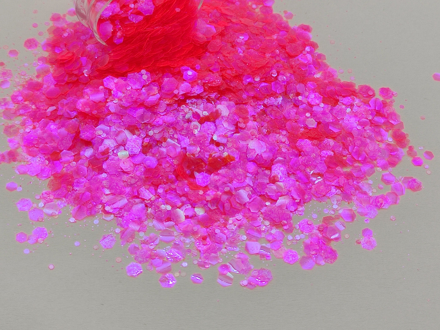 Bright Pink Translucent Glitter Mix, Iridescent Neon Pink Glitter Mix, Resin Supplies, Nail Art Glitter, Craft Supplies, Slime Supplies