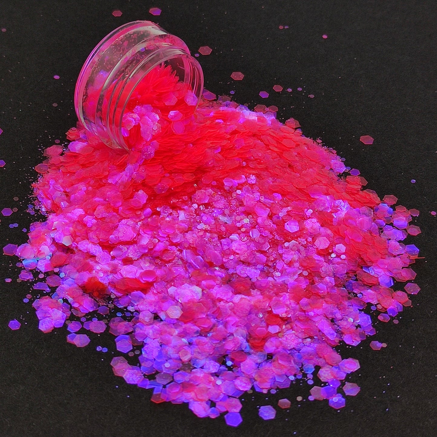 Bright Pink Translucent Glitter Mix, Iridescent Neon Pink Glitter Mix, Resin Supplies, Nail Art Glitter, Craft Supplies, Slime Supplies