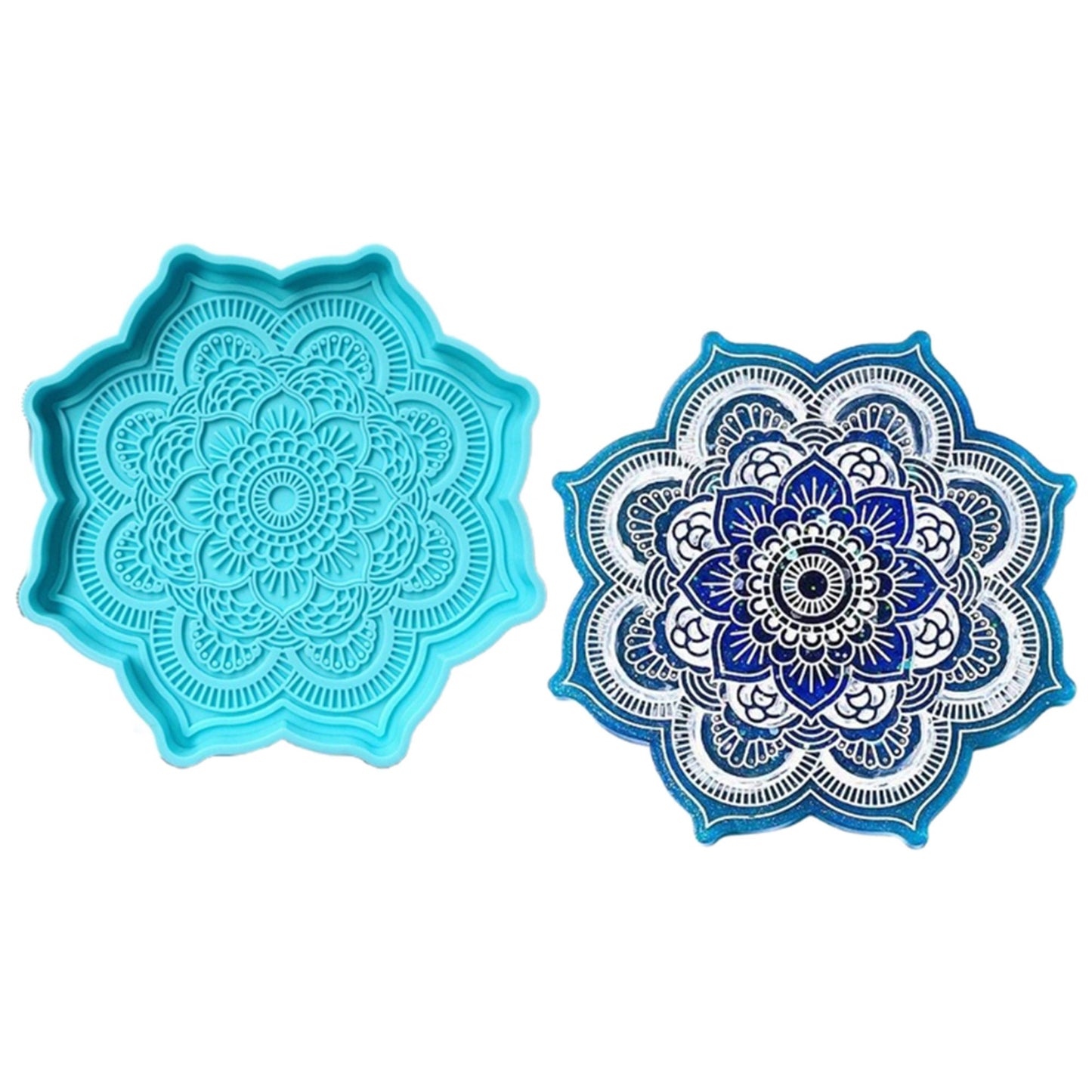 Mandala Coaster Silicone Mould, Epoxy Resin 12cm Mandala Coaster Mold, Mandala Silicone Resin Mould, Resin Supplies