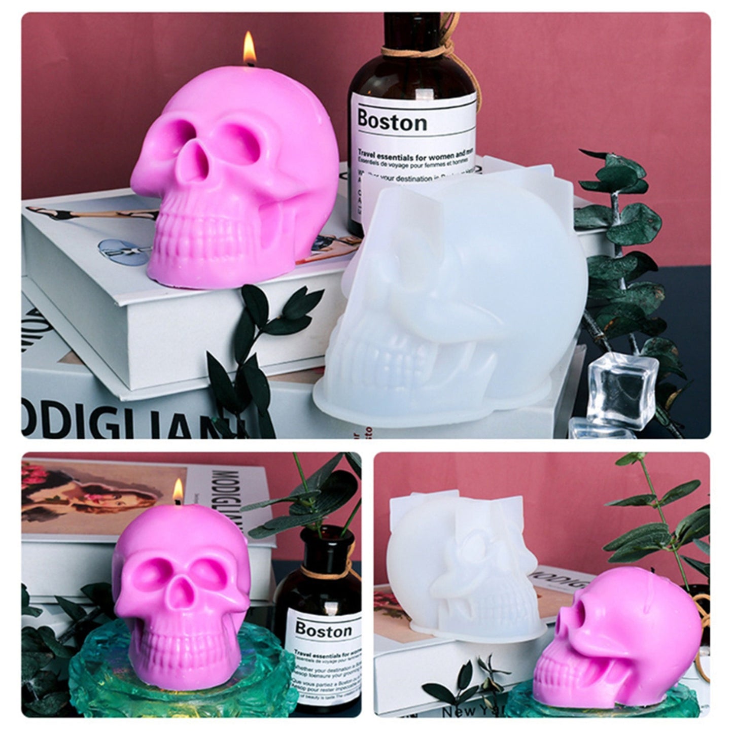 3D Skull Silicone Mould, Large Skull Epoxy Resin Mold, Skull Candle Mould, DIY Resin Art, Skeleton Mold, Halloween Mould, Resin Supplies