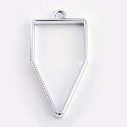 10 pcs Open Back Polygon Resin Bezel Jewellery pendant, UV resin pendant bezel