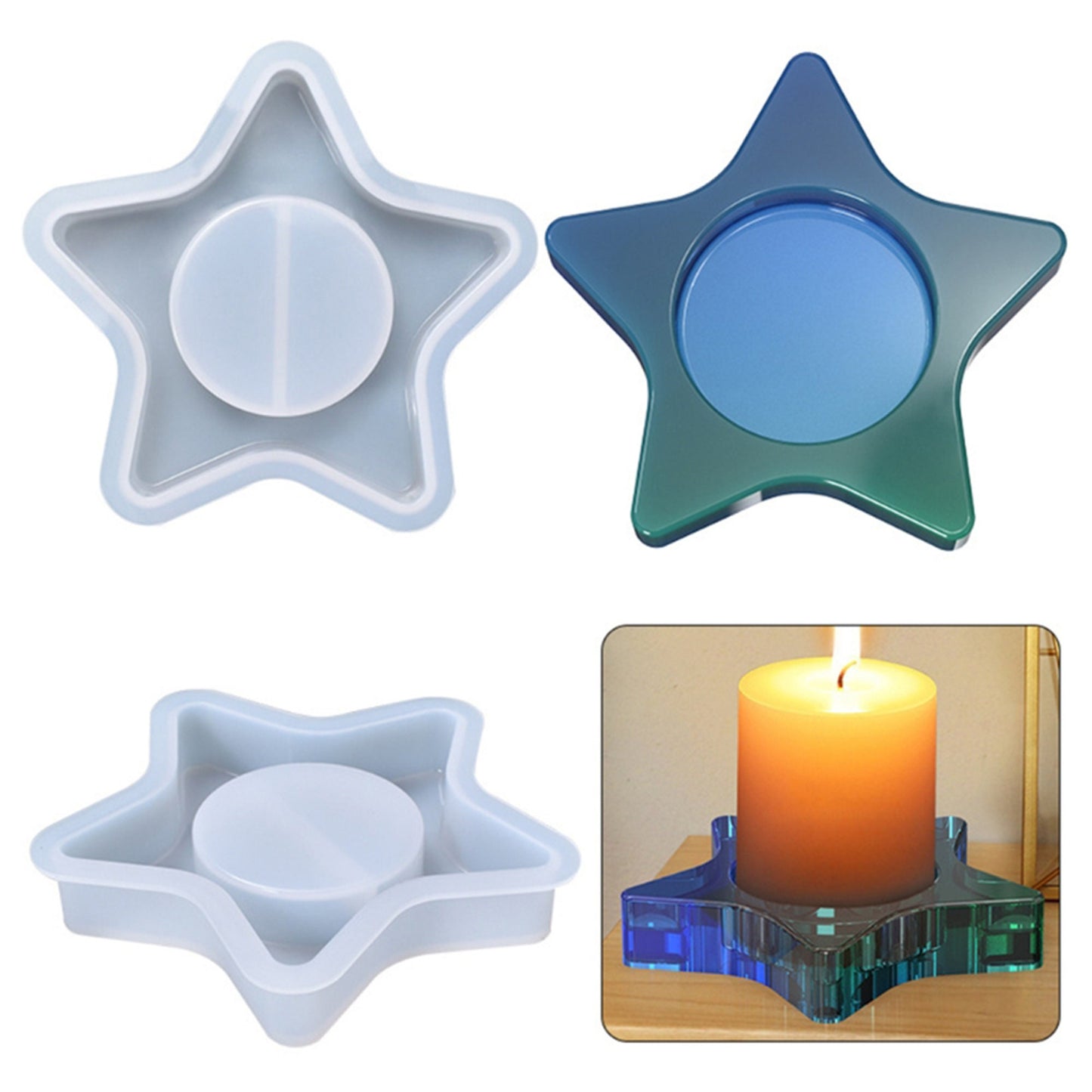 Star Tea Light Holder Silicone Mold, Candle Holder Mould, Tealight Mould, Star Shaped Candle Holder Mold, Tea Light Mold, Resin Supplies