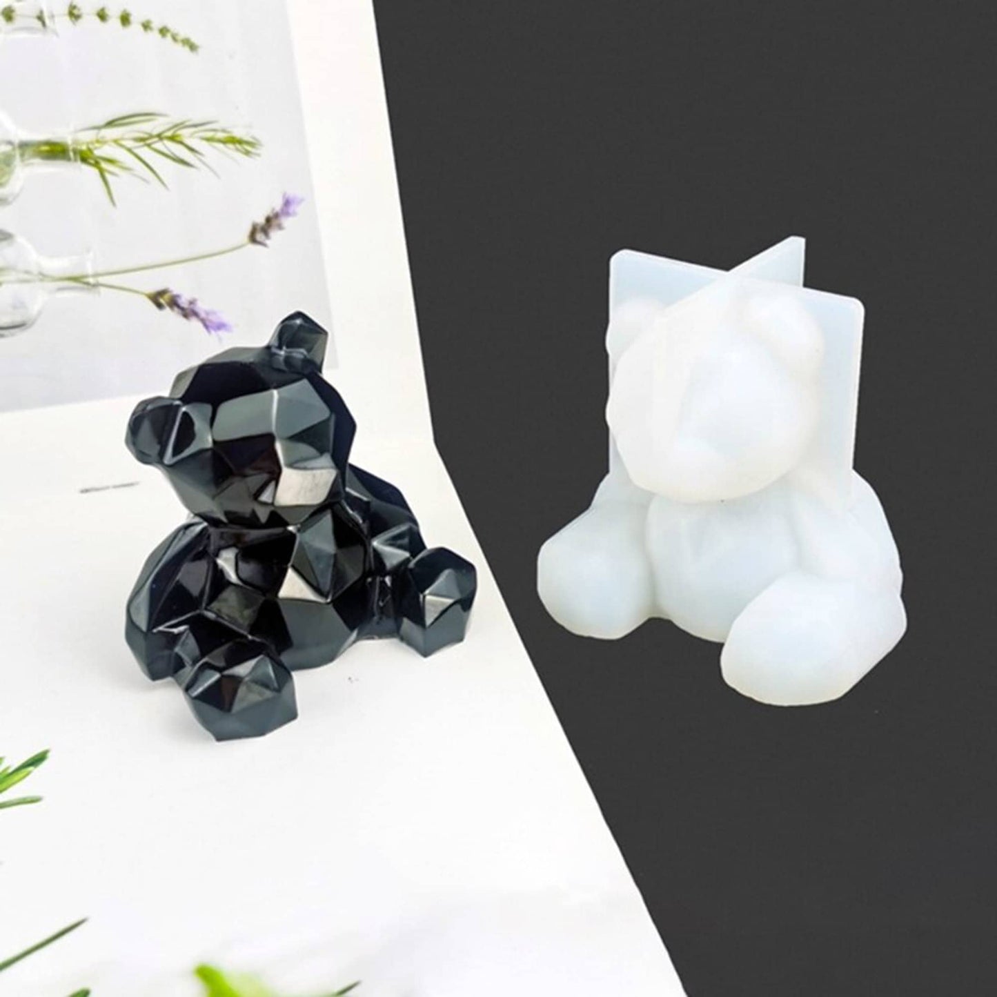 3D Bear Silicone Mould, Bear Epoxy Resin Mold, Geometric Shape Bear Mould, Candle Making Mould, DIY Keepsake Mold, Resin Supplies