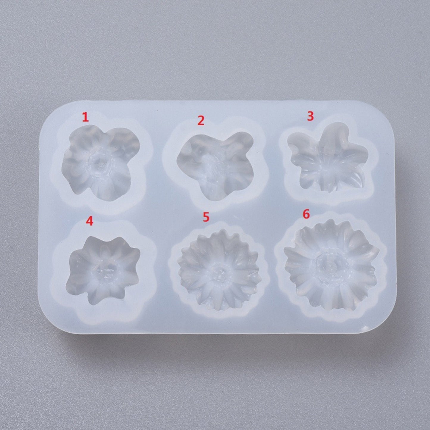 6 Flower Pendant Silicone Mould, Daisy Earring Epoxy Resin Pendant Mold, Flower Earring Jewellery Polymer Clay Tool, UV Resin Mold