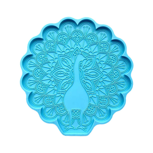 Large Peacock Coaster Silicone Mould, Epoxy Resin Peacock Tray Mold, Jesmonite Tray Mould, Animal Silicone Resin Mould, Resin Supplies