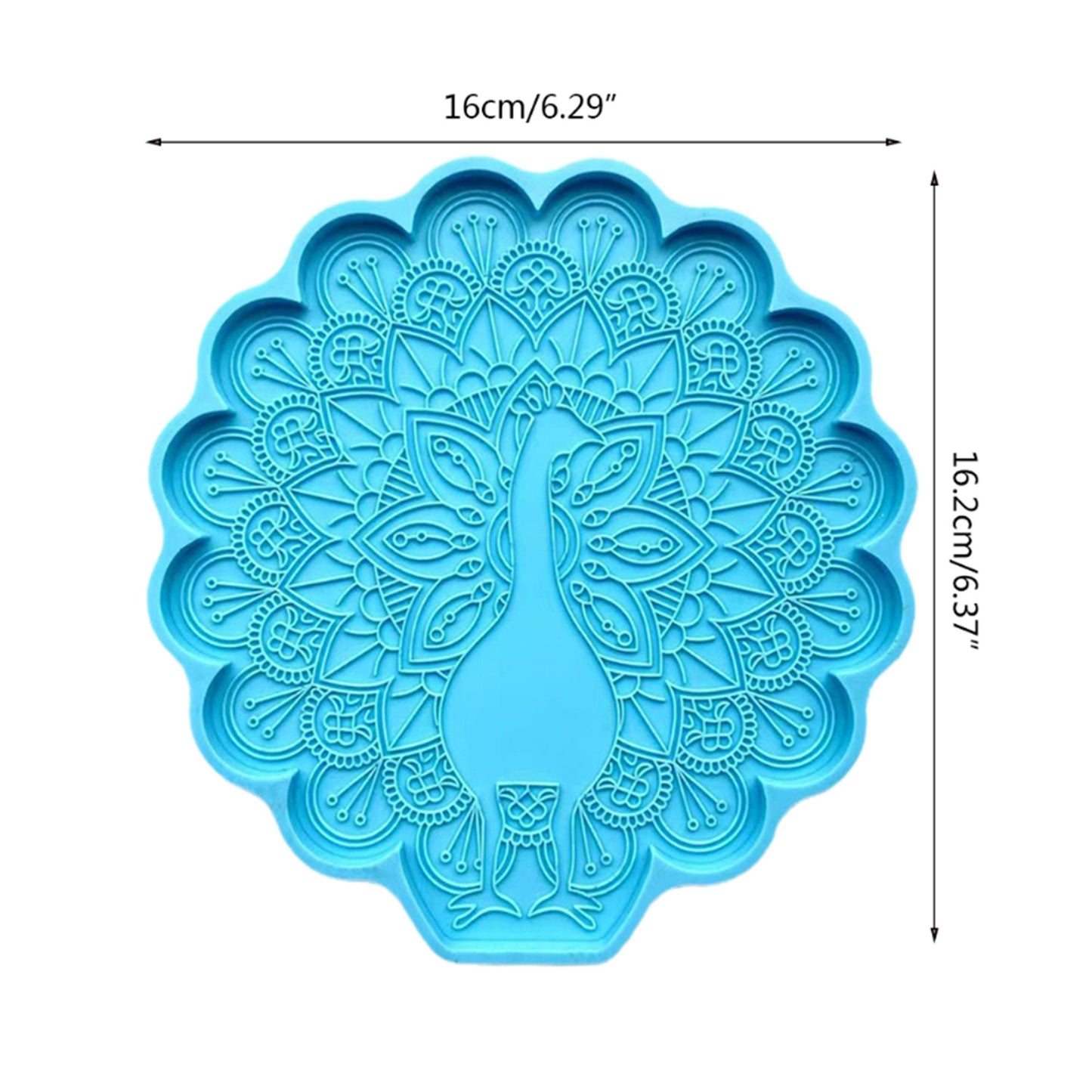 Large Peacock Coaster Silicone Mould, Epoxy Resin Peacock Tray Mold, Jesmonite Tray Mould, Animal Silicone Resin Mould, Resin Supplies