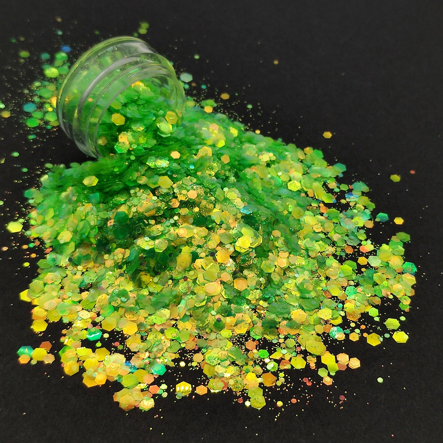 Bright Green Translucent Glitter Mix, Iridescent Neon Green Glitter Mix, Resin Supplies, Nail Art Glitter, Craft Supplies, Slime Supplies