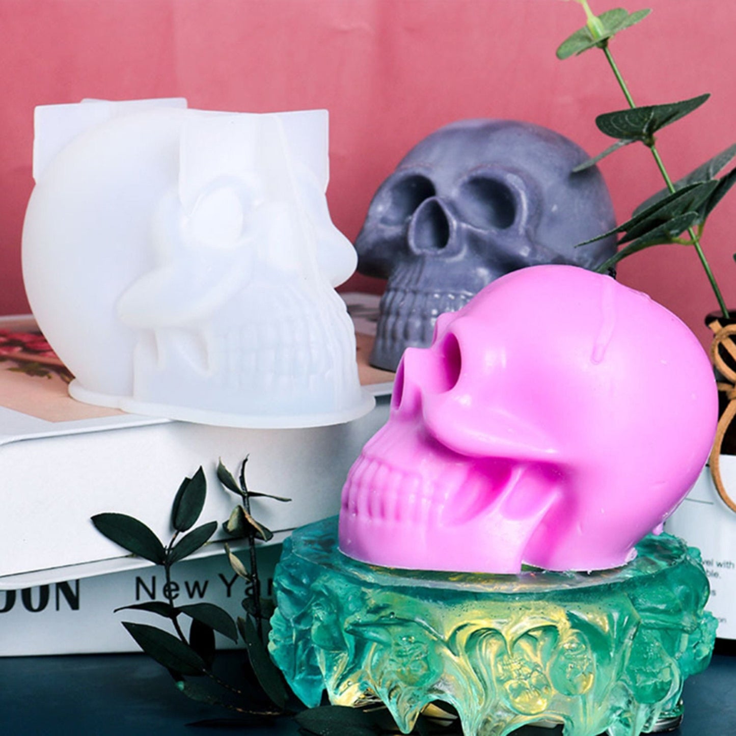 3D Skull Silicone Mould, Large Skull Epoxy Resin Mold, Skull Candle Mould, DIY Resin Art, Skeleton Mold, Halloween Mould, Resin Supplies