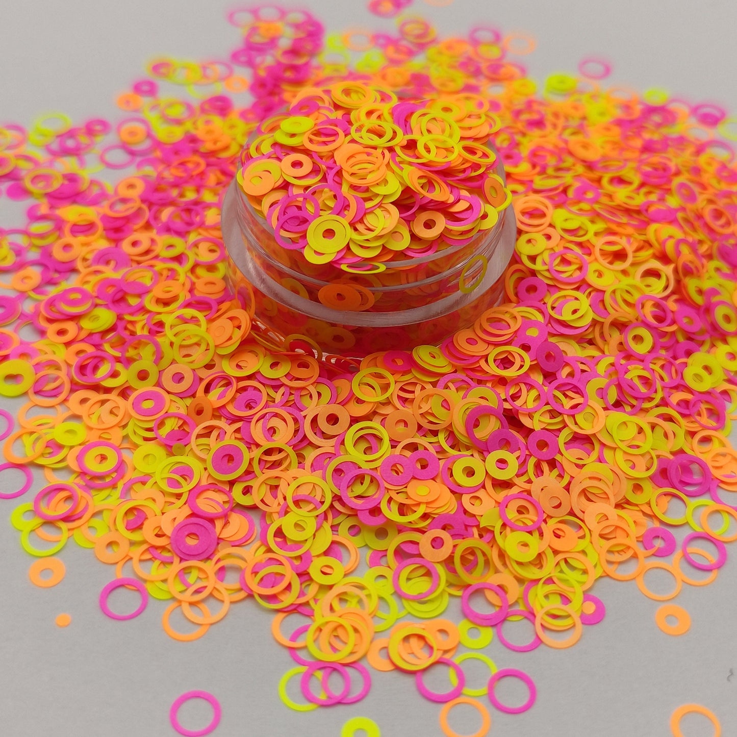 Fluorescent Colourful Circles Glitter, Circle Neon Nail Art Glitter, Fluorescence Nail Glitter, Resin Supplies, Neon Rainbow Glitter