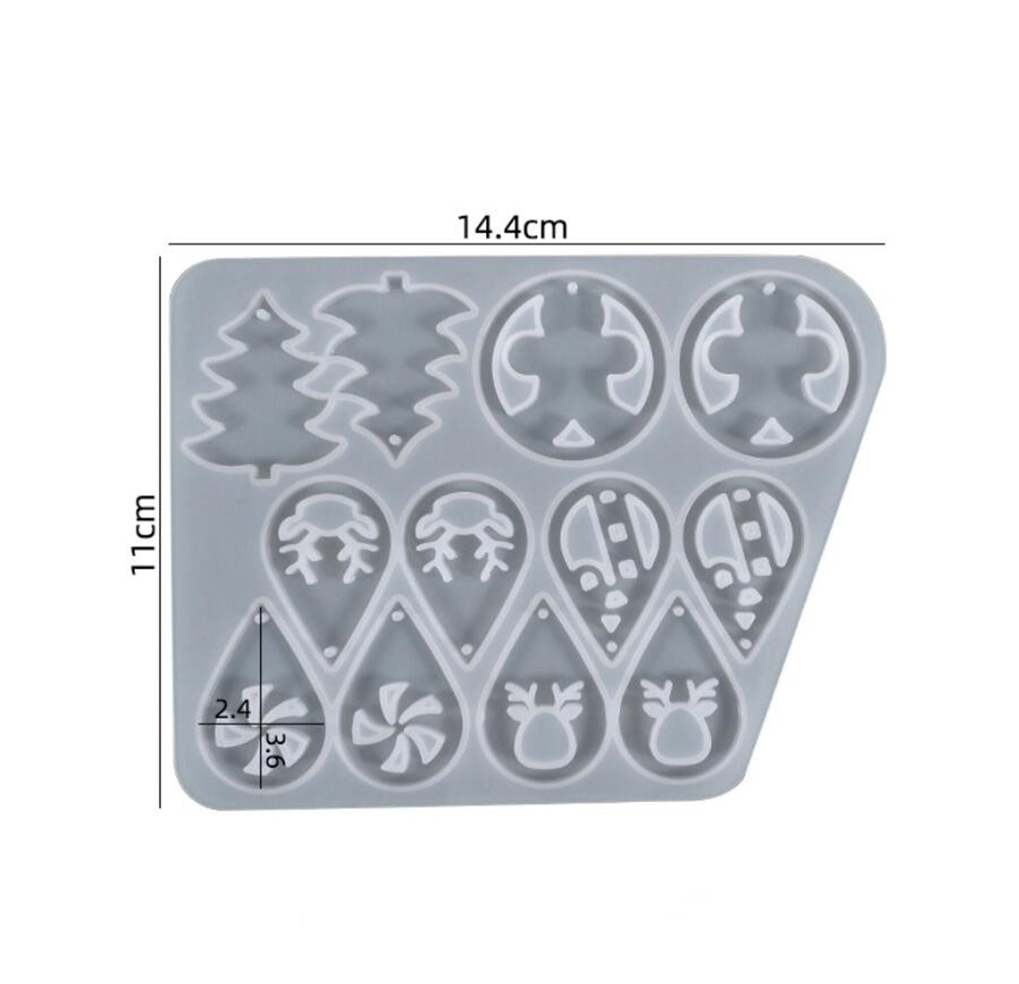 Christmas Earrings Silicone Mould, Christmas Tree Earring Mold, Ornament Jewellery Polymer Clay Tool, Snowflake Pendant Mold, DIY Molds