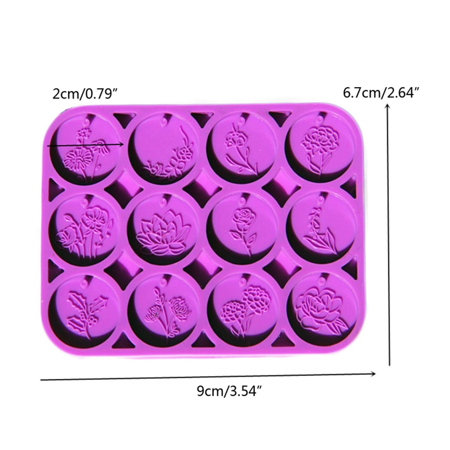 Flower Pendant  Mould, Circle Shape Silicone Resin Mould, Small Floral Round Mold, Flower Earring Jewellery Mold