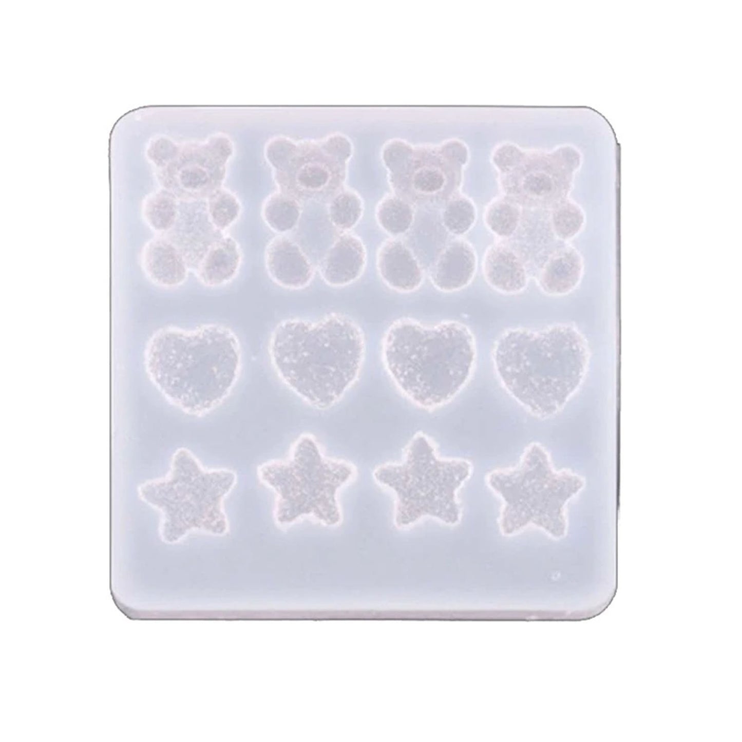 Candy Heart Hair Pin Silicone Mould, Gummy Bear Hair Pin Epoxy Resin Pendant Mold, Sugar Coated Star Earring Jewellery UV Resin Moulds