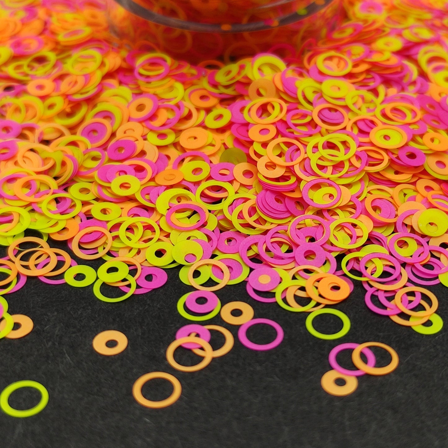 Fluorescent Colourful Circles Glitter, Circle Neon Nail Art Glitter, Fluorescence Nail Glitter, Resin Supplies, Neon Rainbow Glitter