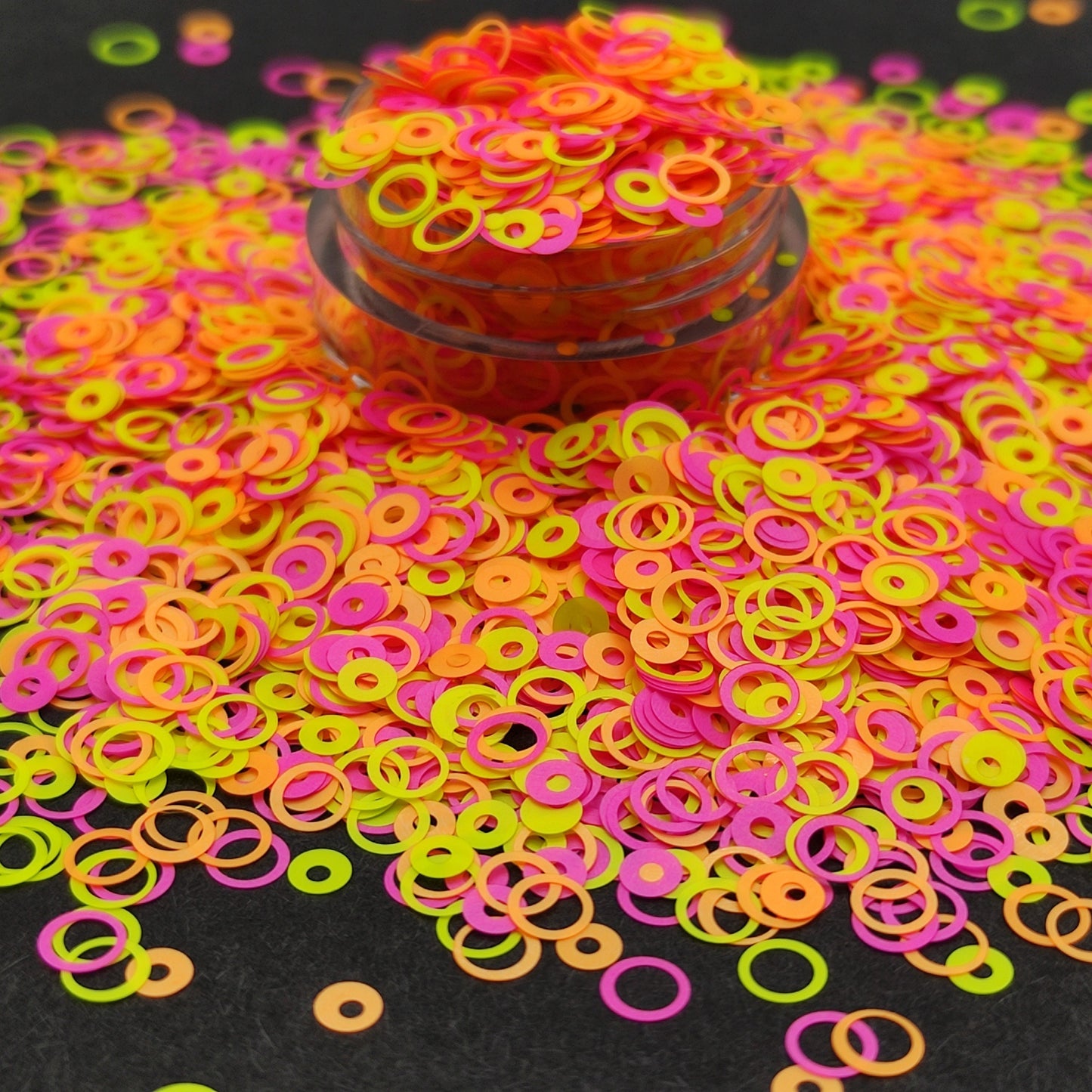 Fluorescent Colourful Circles Glitter, Circle Neon Nail Art Glitter, Fluorescence Nail Glitter, Resin Supplies, Neon Rainbow Glitter