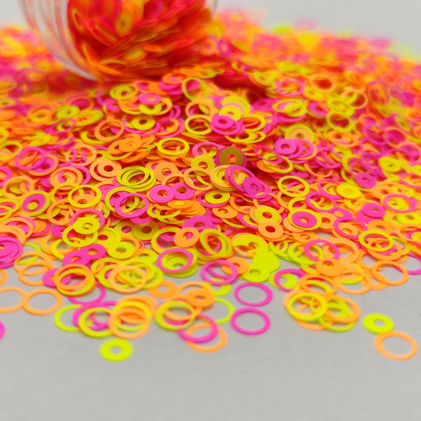 Fluorescent Colourful Circles Glitter, Circle Neon Nail Art Glitter, Fluorescence Nail Glitter, Resin Supplies, Neon Rainbow Glitter