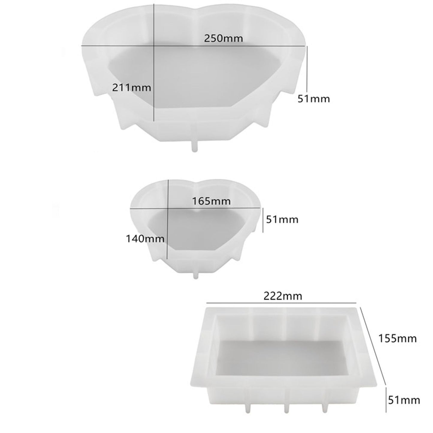 Large Heart Silicone Mould for Resin, Deep Standing Heart Epoxy Resin Mold for Flower Preservation, Wedding Bouquet Preservation