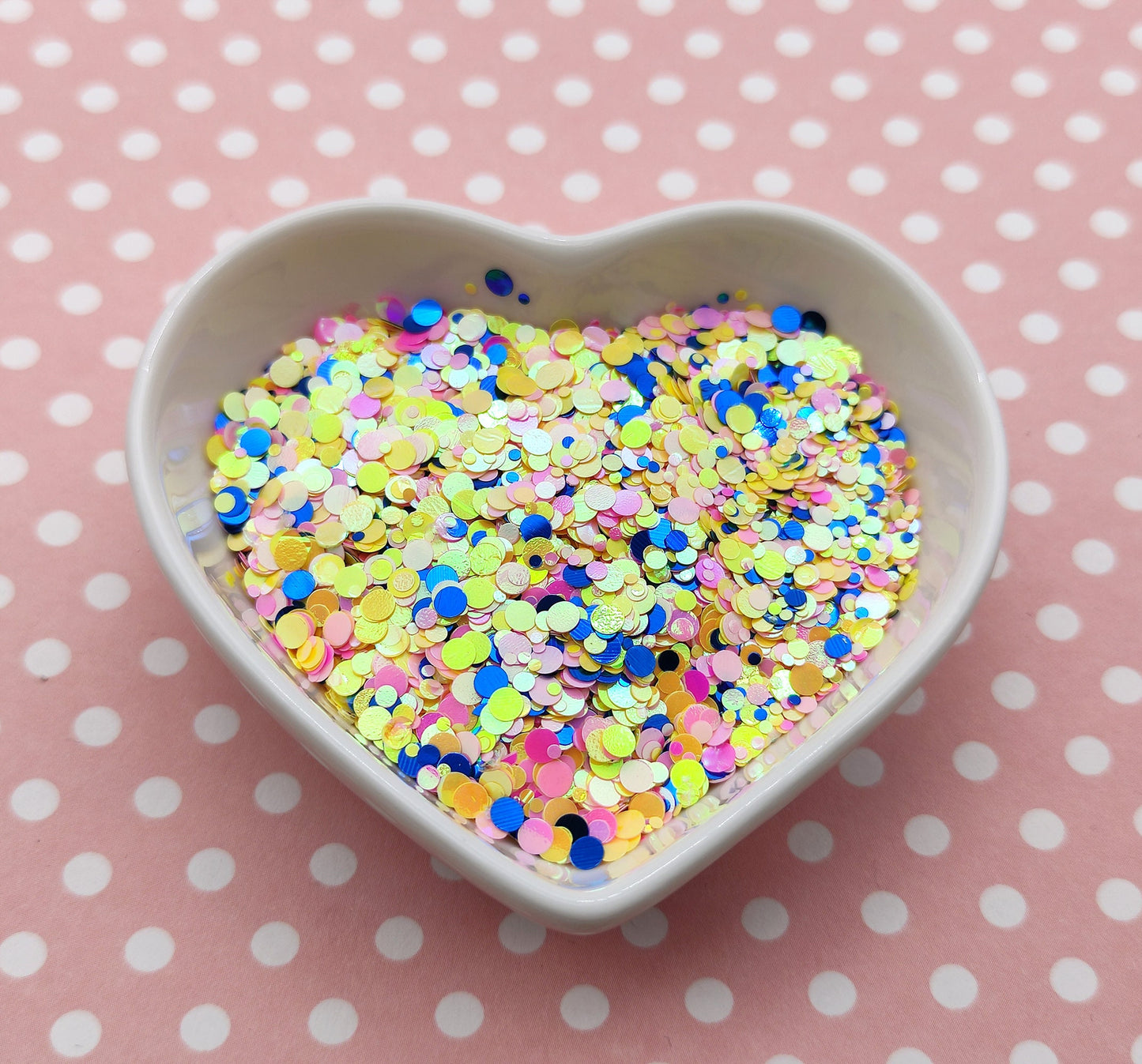 Dot Glitter Pastel Mix, Pink, Yellow, Blue Dotty Glitter Mix, Dot Confetti, Resin Supplies, Nail Art Glitter, Craft Supplies