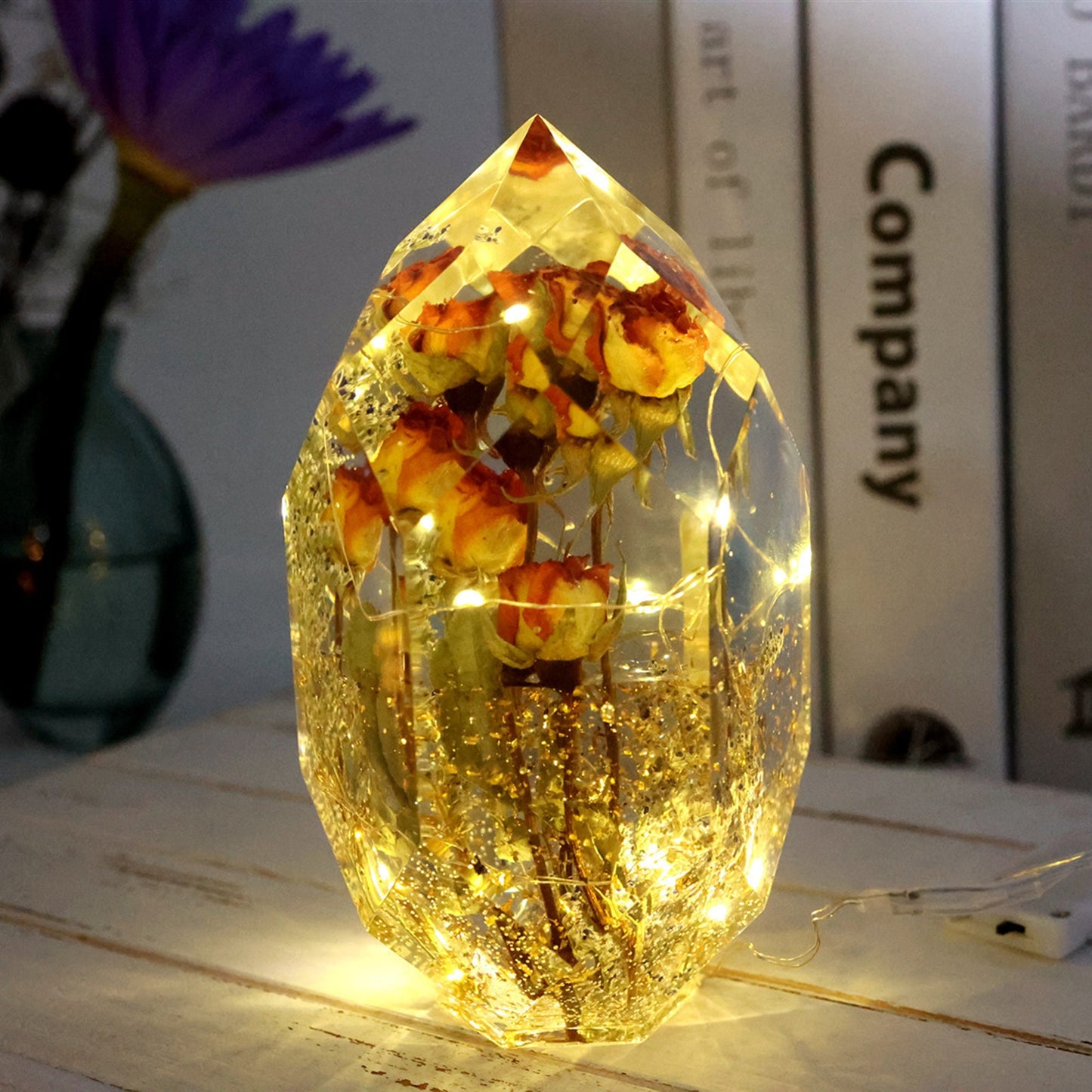 Large Crystal Resin Silicone Mould, Diamond Cut Irregular Crystal Epoxy Resin Night Light Mold, Crystal Stone Flower Preservation Mould