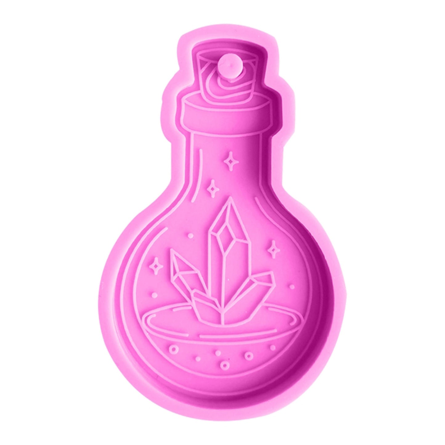 Potion Bottle with Crystals Keychain Silicone Mould, Potion Bottle Mold, Craft Mould, Jewellery Molds, Resin Supplies