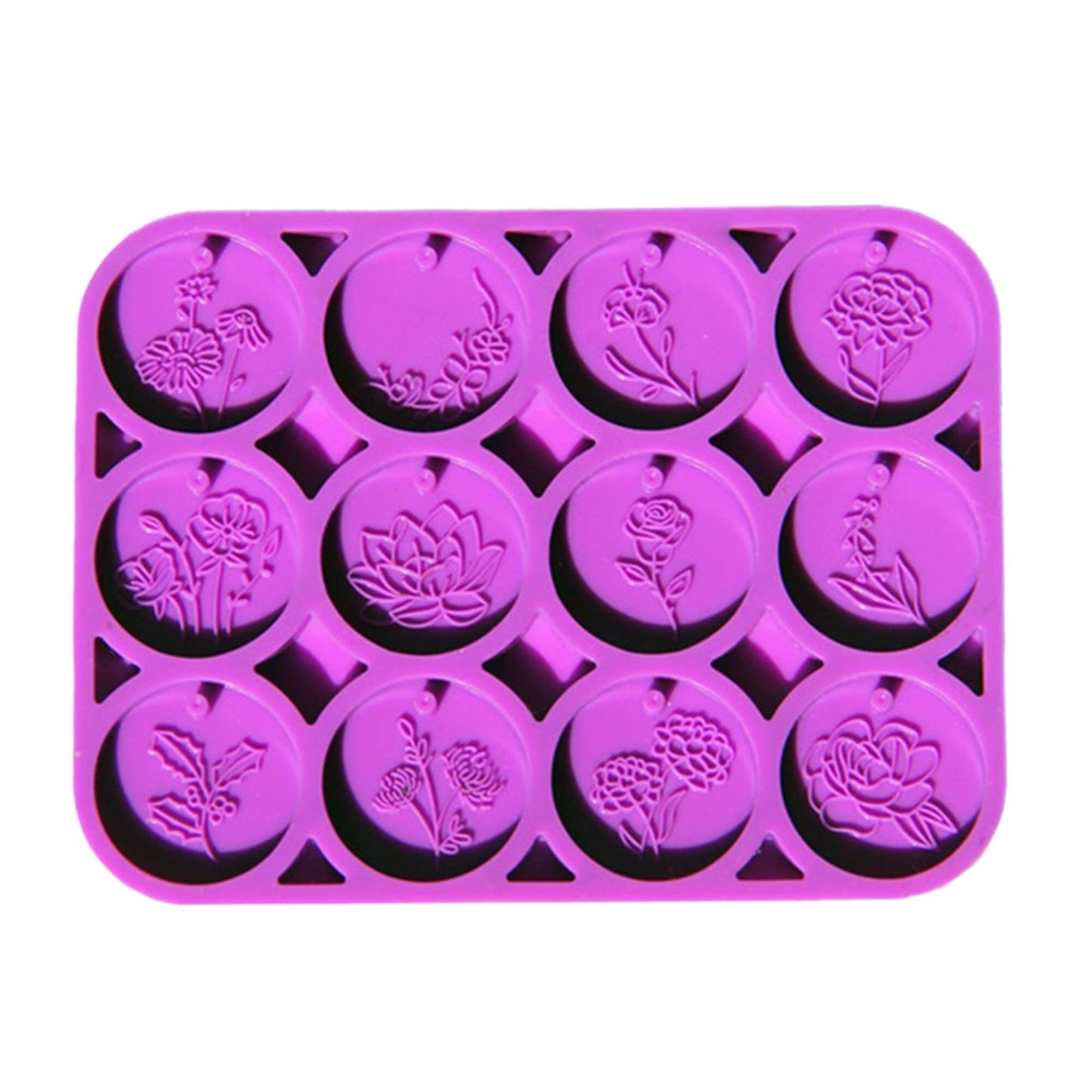 Flower Pendant  Mould, Circle Shape Silicone Resin Mould, Small Floral Round Mold, Flower Earring Jewellery Mold