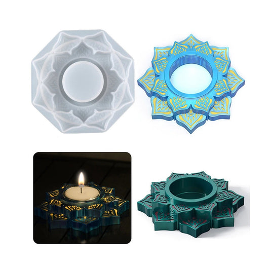 Lotus Tea Light Holder Silicone Mold, Flower Candle Holder Mould, Lotus Flower Tealight Mould, Tea Light Mold, Resin Supplies