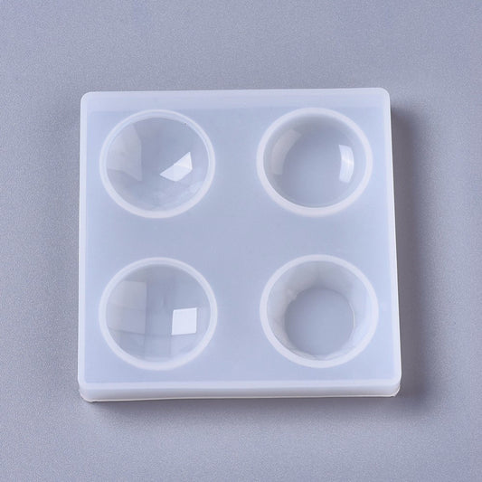 Cabochon Silicone Mould, Faceted Round Cabochon Epoxy Resin Pendant Mold, Round Jewellery Polymer Clay Tool, Square UV Resin Mold