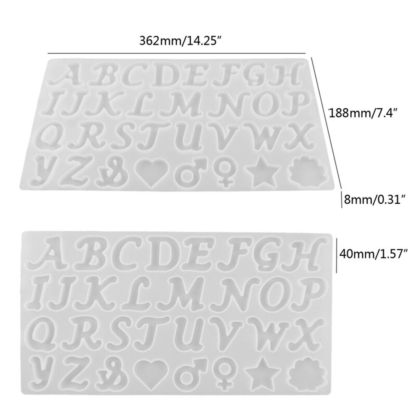 Alphabet Letter Mould, Cursive Letters Pendant Mold, Jewelry Letter Keychain Silicone Moulds, DIY Jewellery Making, UV Resin Mould