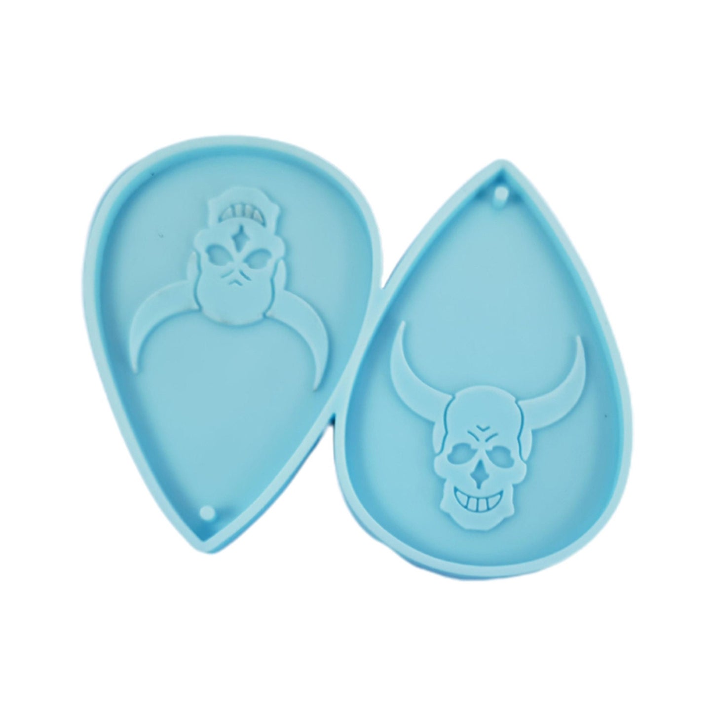 Halloween Earrings Silicone Mold, Halloween Skull with Horns Epoxy Resin Pendant Mould, Spooky Earring Mold, Epoxy Resin DIY Earring Mold