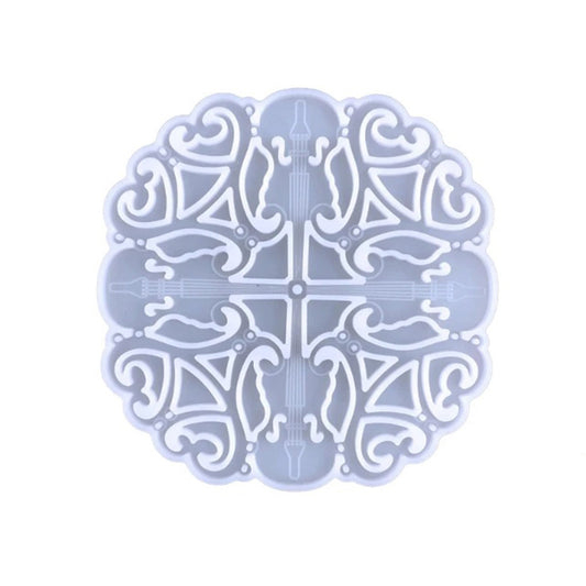 Snowflake Christmas Tree Decoration Silicone Mould, Guitar Christmas Snowflake Epoxy Resin Mold, Hanging Decoration Silicone Resin Mould